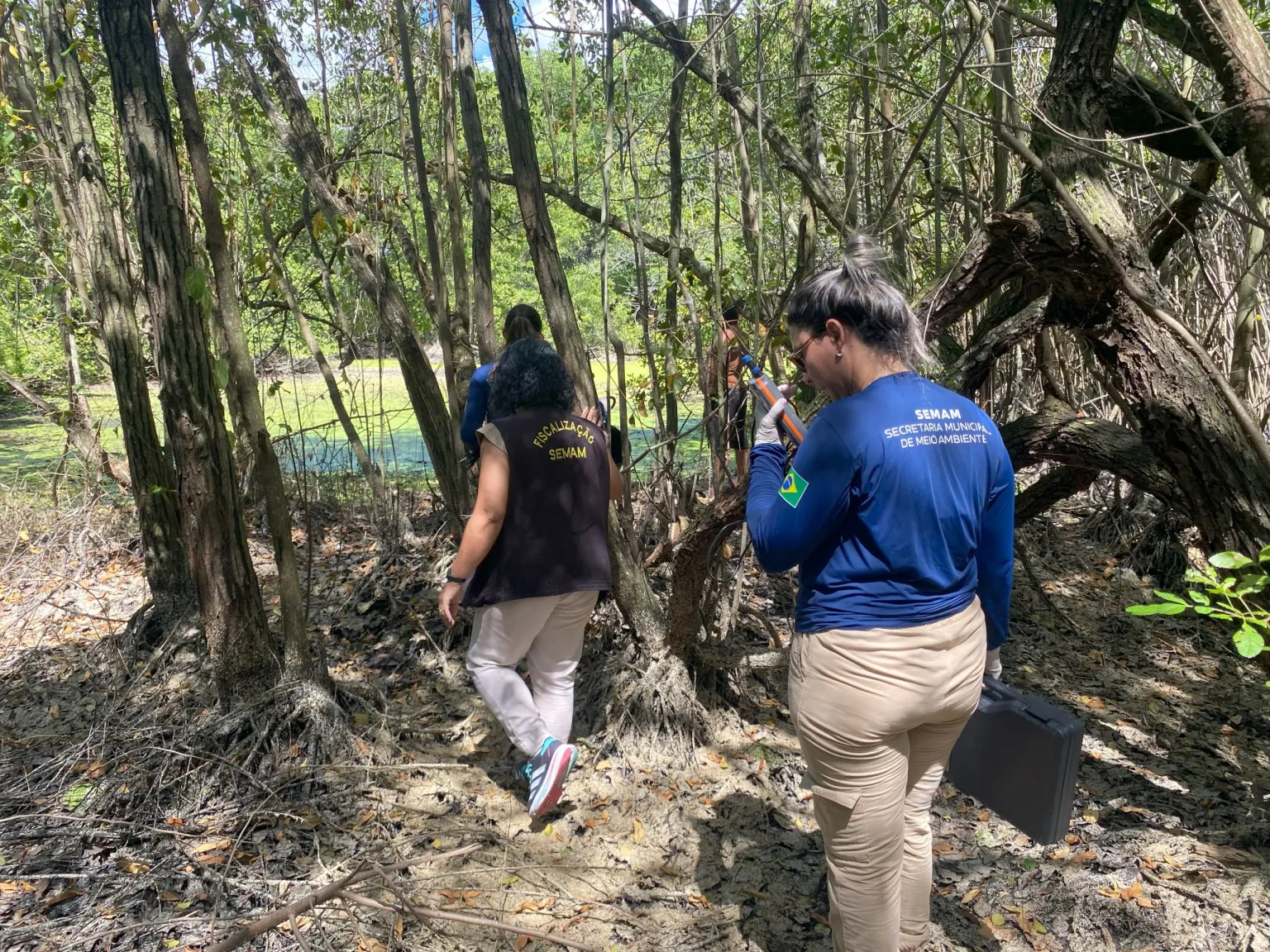Fiscalização no maceió do Bessa encontra esgoto irregular e imóveis construídos em área de mangue