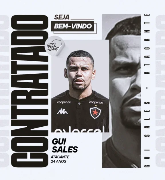 Centroavante Gui Sales é anunciado como novo reforço do Botafogo-PB