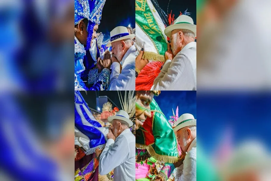 Alvo da oposição, Lula publica fotos com quatro escolas que desfilaram na Sapucaí