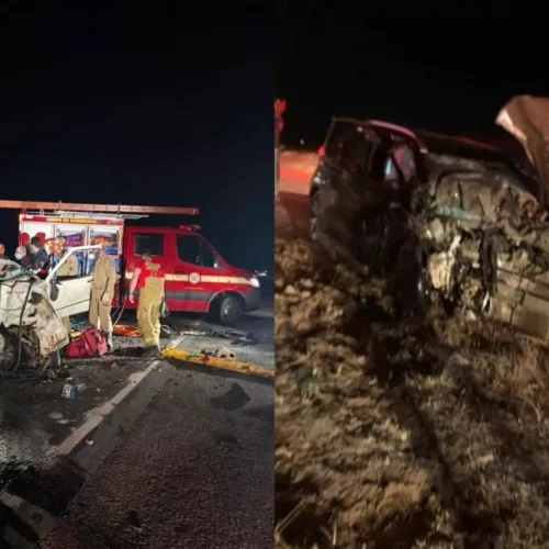 Colisão frontal entre dois carros deixa motoristas feridos na BR-230 em Patos