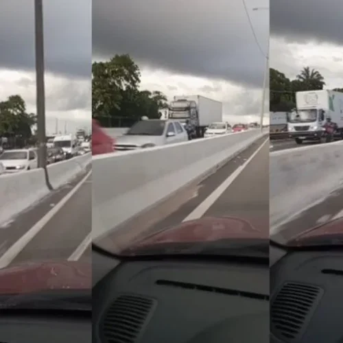 Carreta quebra na BR-230, em João Pessoa, e provoca mais de 4 km de congestionamento