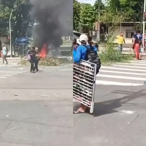 Protesto de ambulantes bloqueia trânsito na Lagoa, em João Pessoa