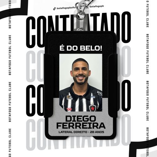 Botafogo-PB confirma Diego Ferreira como reforço na lateral para 2025