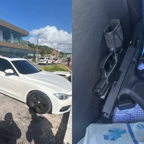 Dupla armada é presa em BMW blindada na orla de JP; um era procurado por homicídio