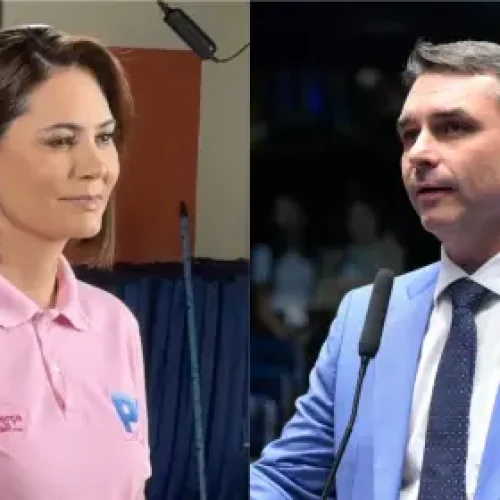 Após atrito com Flávio, Michelle nega ‘briga’ e diz que vão ‘trabalhar juntos’ nas eleições